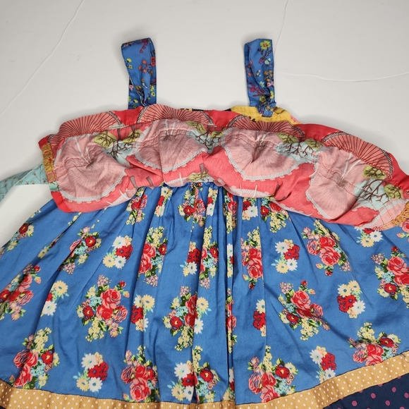 Matilda Jane Girls Size 2 Barn Party Apron Knot Dress Secret Fields Cottage Boho - Picture 3 of 6